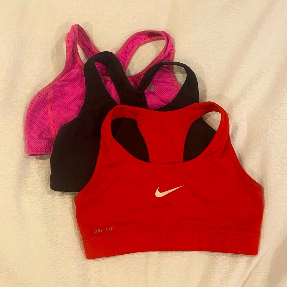 Nike and Champion Sports bra bundle